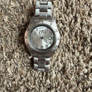 Invicta Silver Tone Watch with Bold Dial